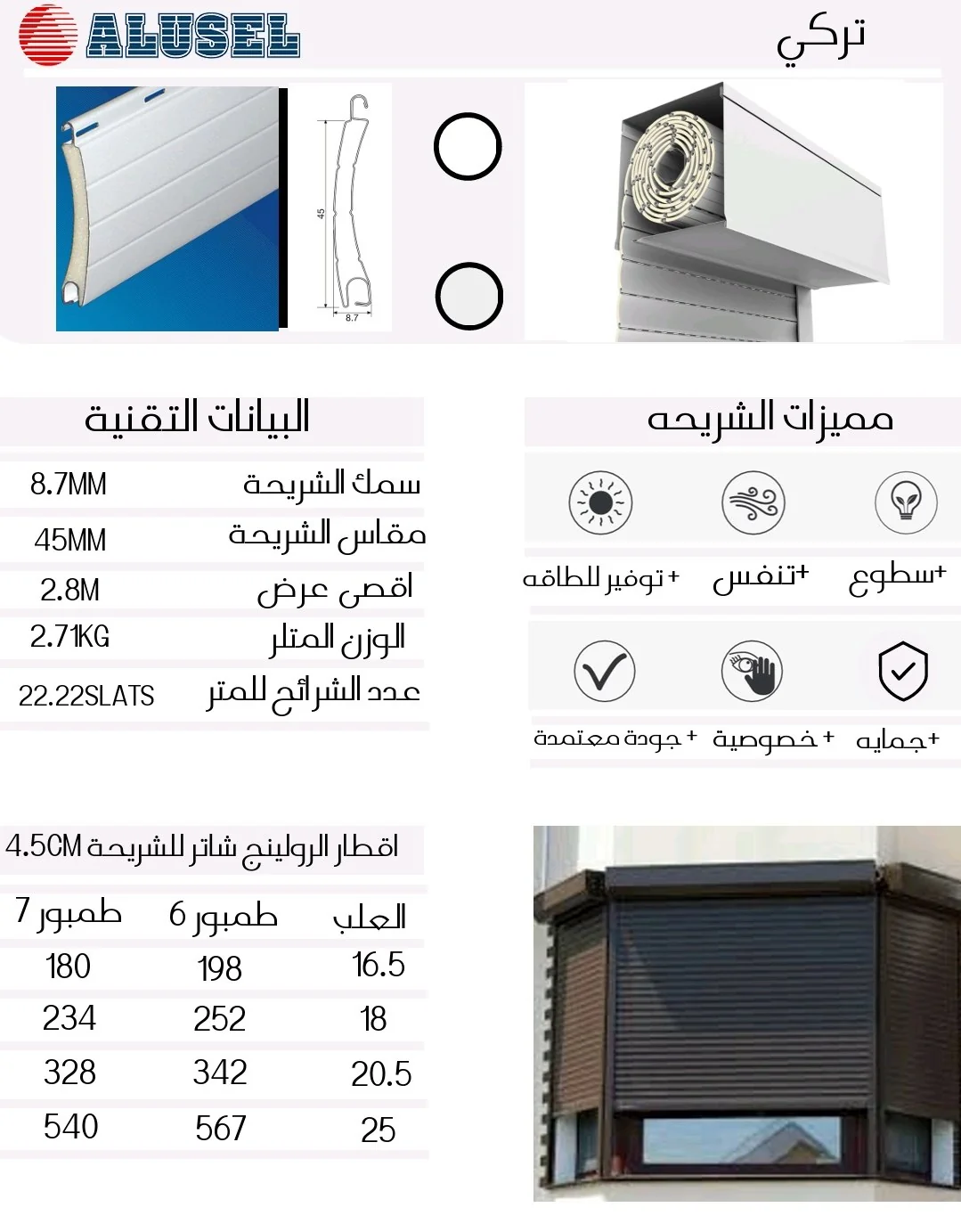 شريحة ألوسيل فوم عازل 45 مم
